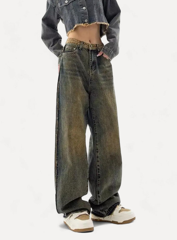90s y2k style Vintage Washed Jeans Aleksandrov 