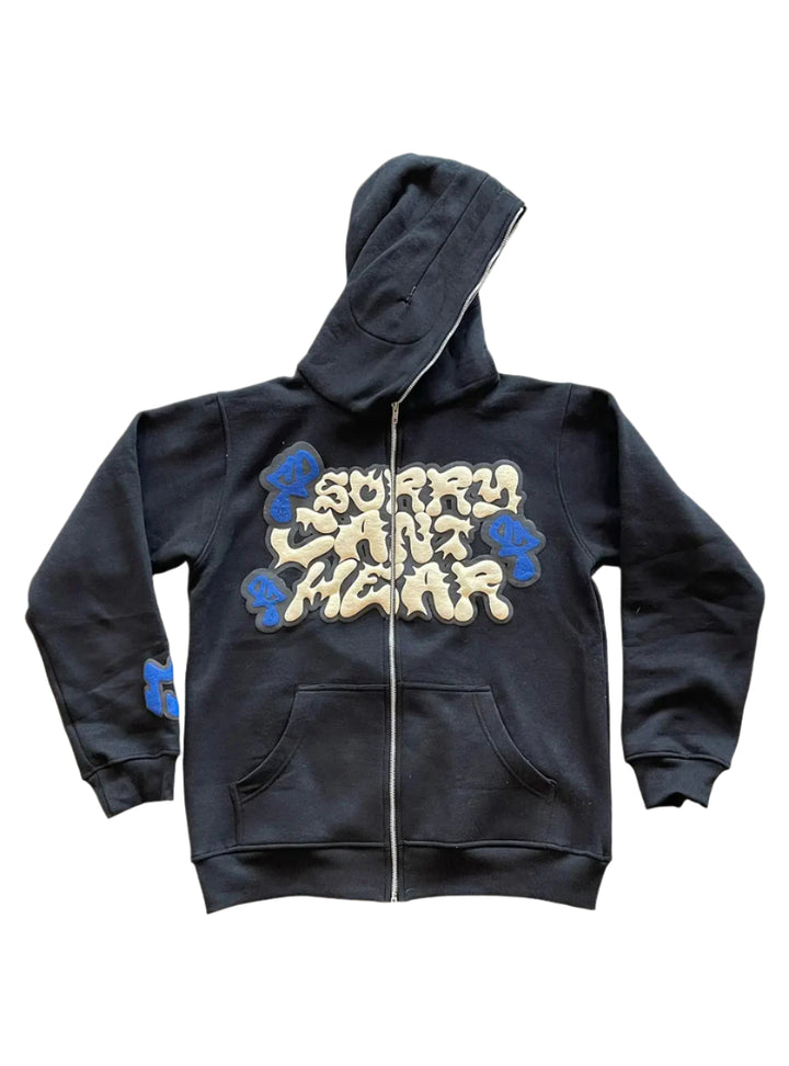 y2k black sorry can`t hear you hoodie