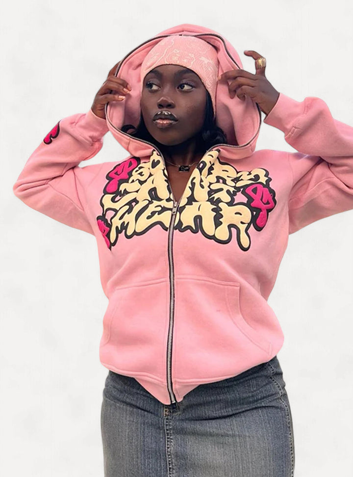 y2k pink girl sorry can`t hear you hoodie y2k